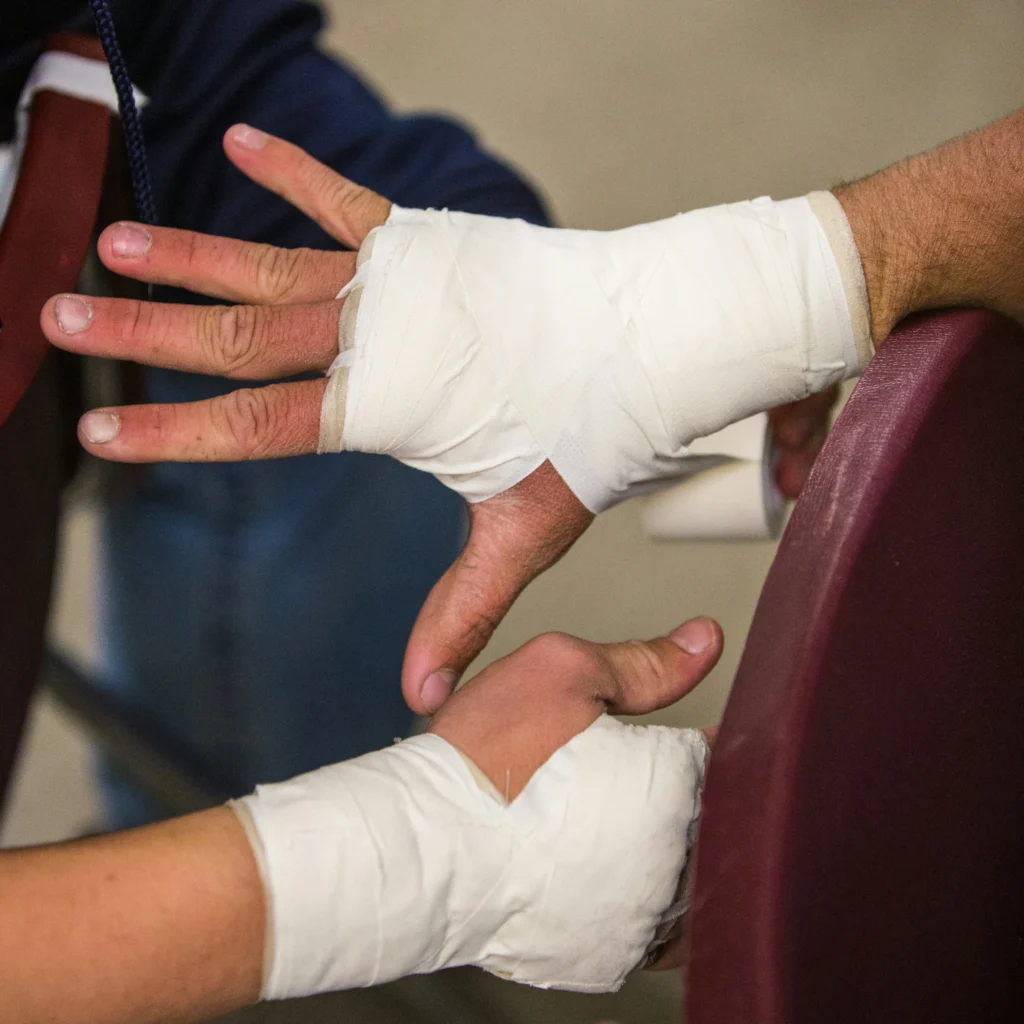 hands being wrapped