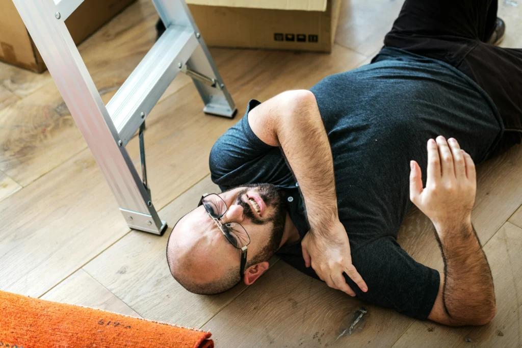 man on floor
